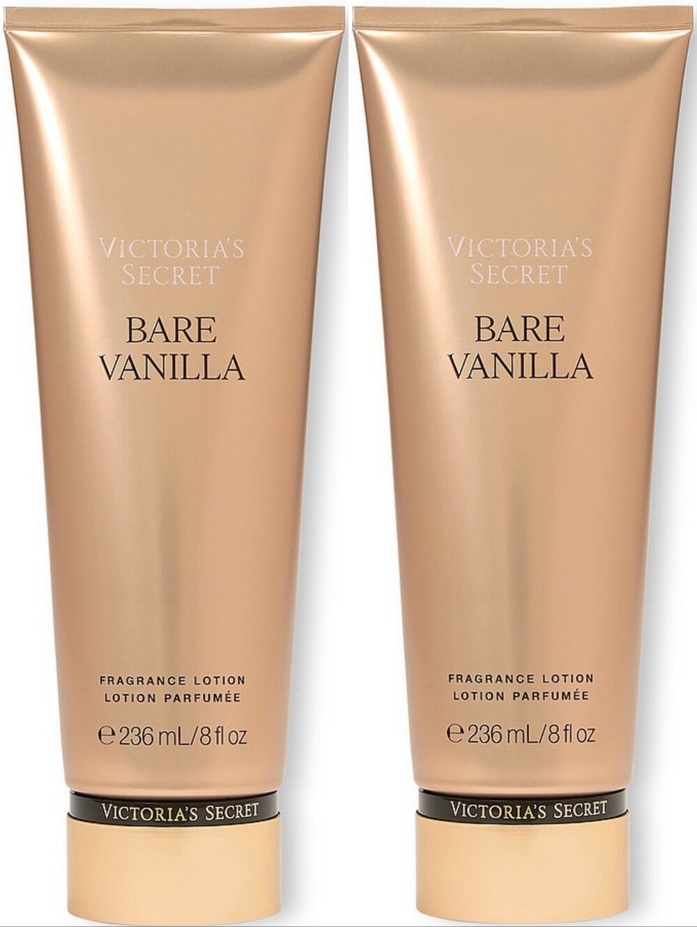 Victoria's Secret Bare Vanilla Fragrance Body Lotion Set of 2 NEW
